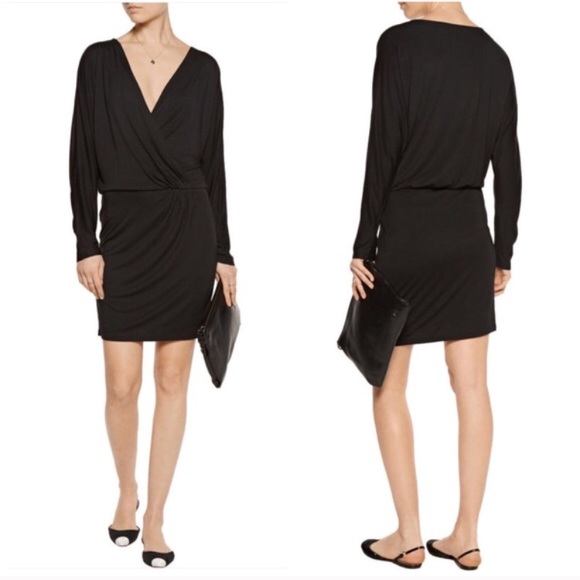 Haute hippie black faux wrap dress bnwt - Picture 2 of 3